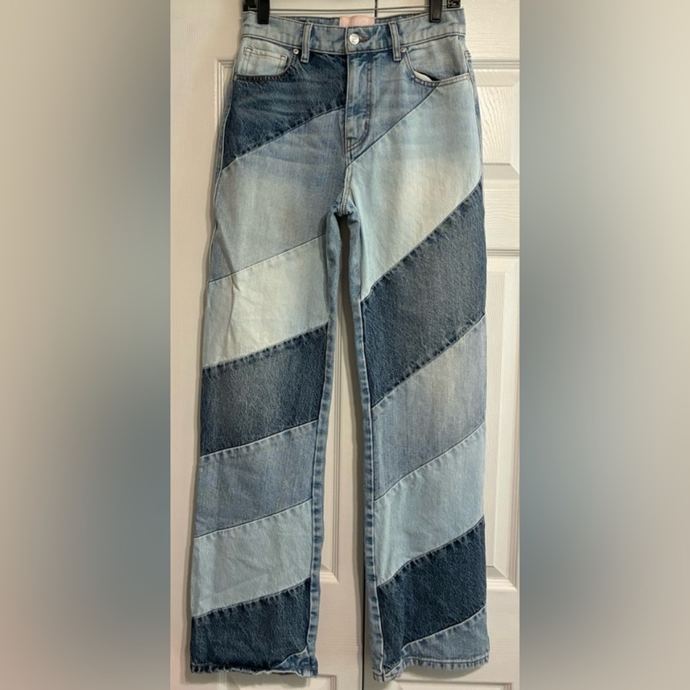 REVICE Blue and Gray Straight Leg Jeans